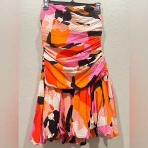 Strapless Multicolor Bubble Mini Dress